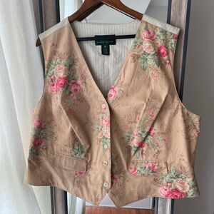 Lauren Ralph Lauren Cottage Core Vintage Floral Vest (3X fits like 1X/XL)